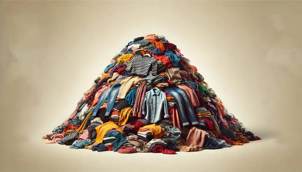 Many used clothes put together like a small montain